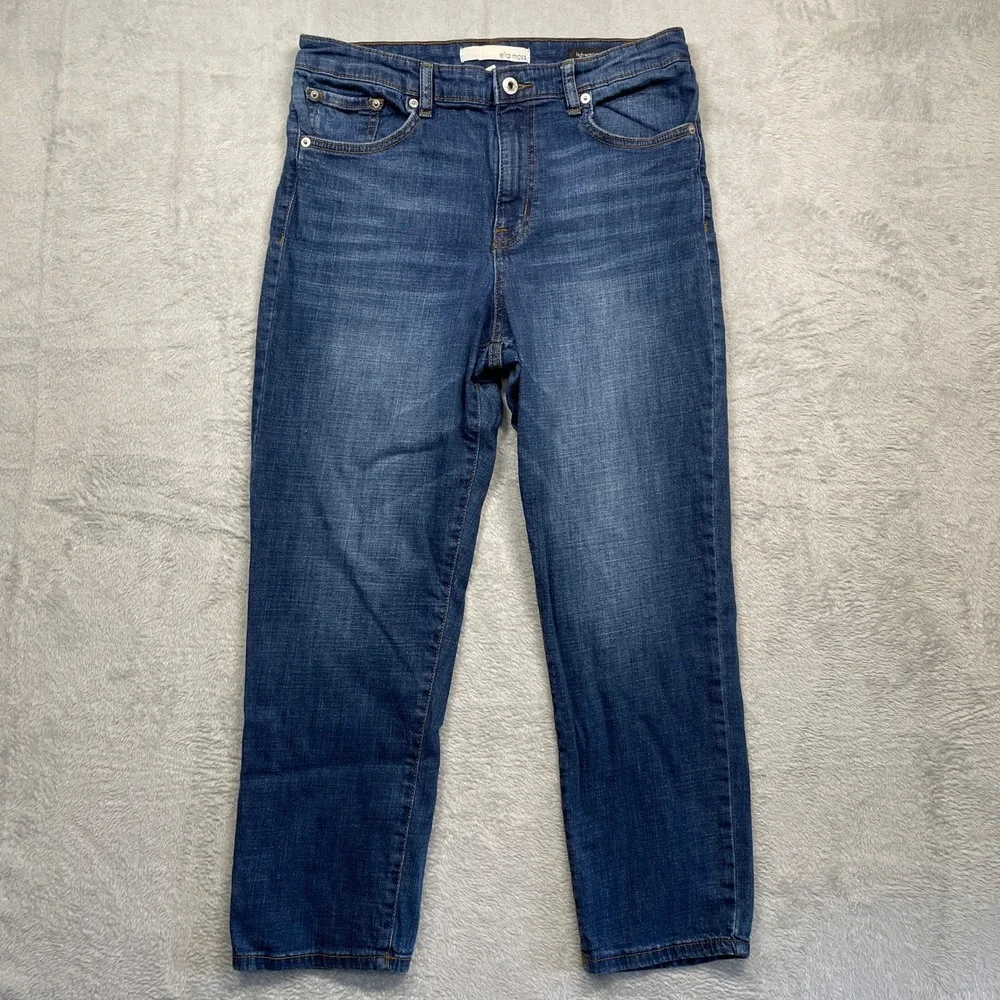 Ella Moss Straight Jeans Women 10/30 Blue High Waist Stretch Medium Wash